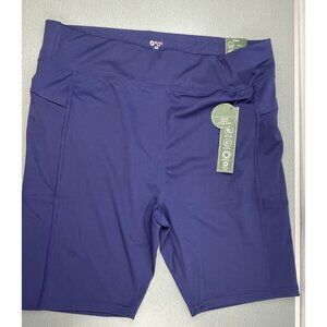 RAG Plus Navy Blue Womens High Waist 9" Inseam Shorts Stretch Zip Pockets 3X